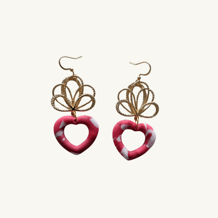 Boucles d'oreilles Cœur Marbré 